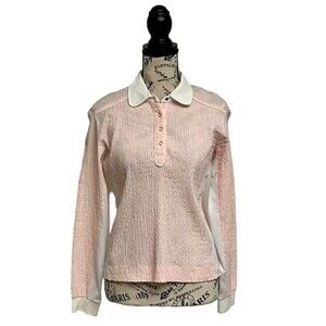 BOGNER Womens Pink Rutched Vented Side Base Layer 1/2 Snap Henley Top 36